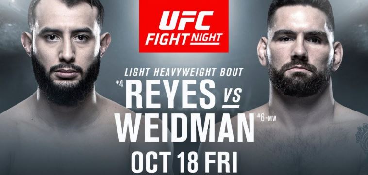 Watch UFC on ESPN 6 (Reyes vs. Weidman)