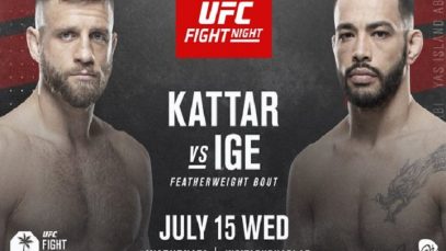 UFC Fight Nights 172: Kattar vs. Ige 7/15/2020 Full Show Online Free