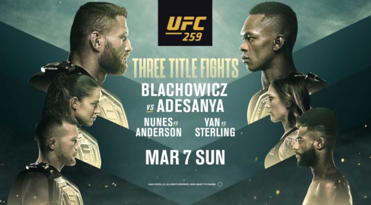 Watch UFC 259: Blachowicz Vs Adesanya 3/6/21